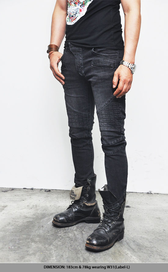 black biker jeans mens